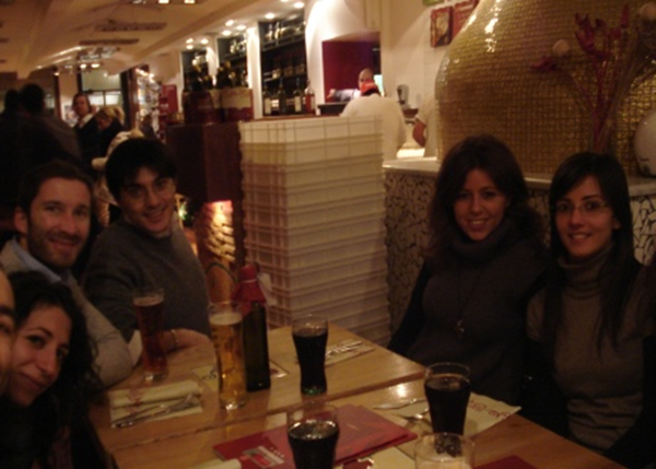 Dinner at restaurant, Padova 2010.