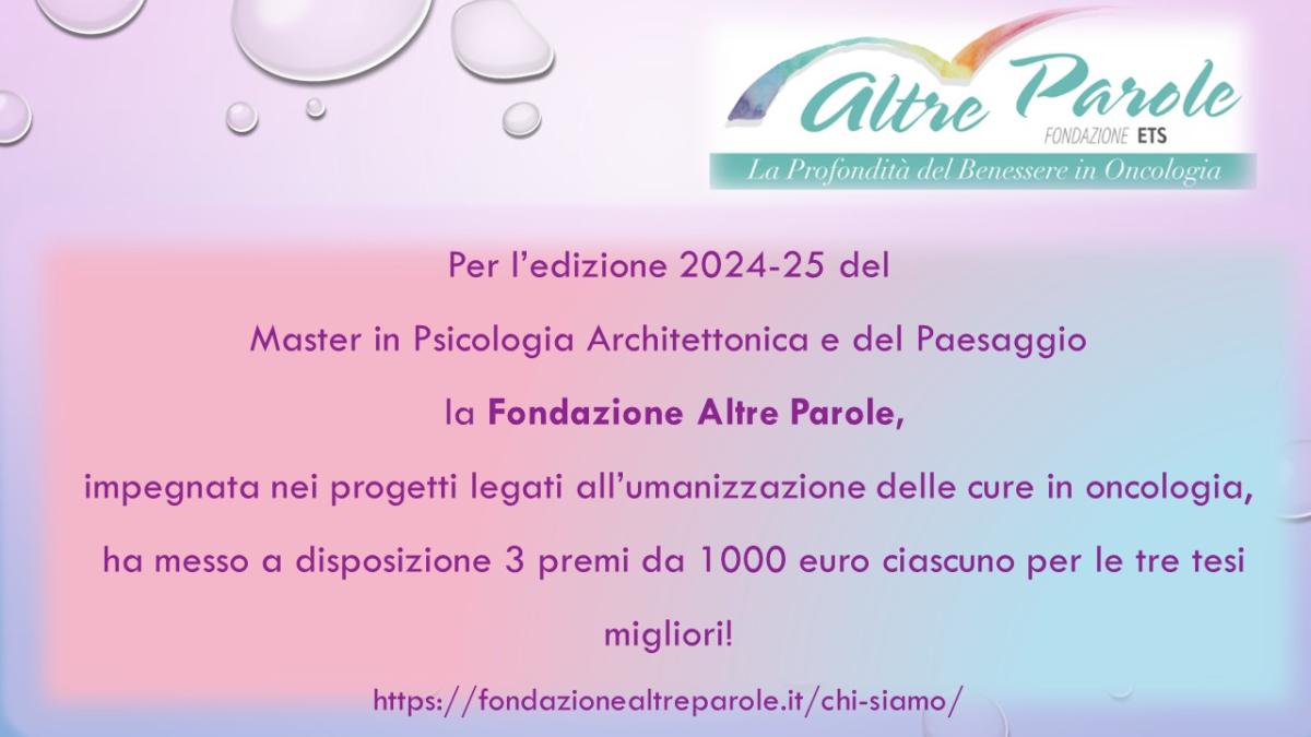 avviso 3 premi per migliori tesi da fondazione altre parole